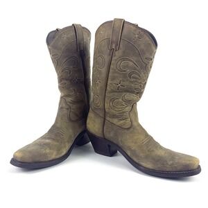 Ariat Sage Star Distressed Cowboy Boots Womens 6.5B Tan Antique Finish‎ Pull On